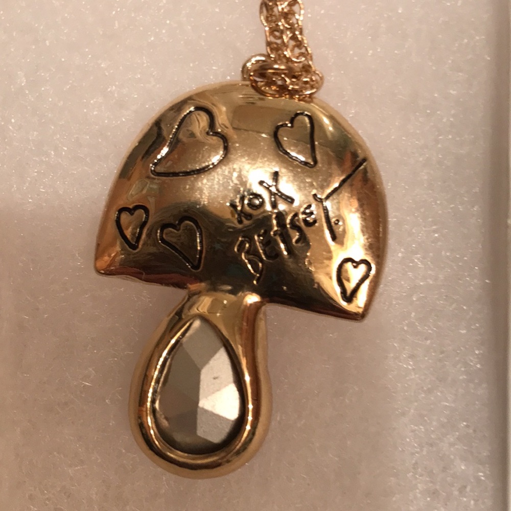 NWT Betsey Johnson mushroom jewel necklace two sided - Picture 4 of 9